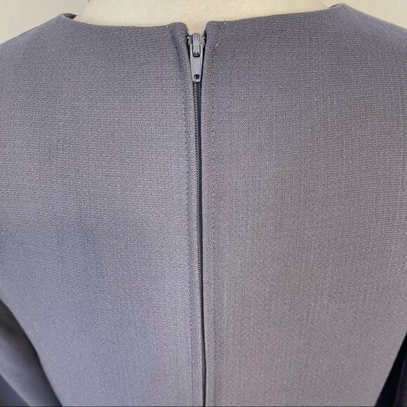 Chetta B Vintage 90's Genuine Mink Trimmed Two Piece Blue Gray Skirt Suit Size 4 - Picture 6 of 9